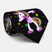 Mardi Gras Dabbing Unicorn Stropdas (Opgerold)