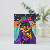 MARDI GRAS DACHSHUND BRIEFKAART (Staand voorkant)