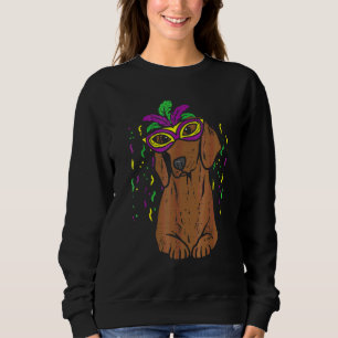 Mardi Gras Dachshund Carnival Wiener Dog Eigenaar Trui