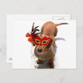 Mardi Gras Dachshund Dog briefkaart (Voorkant / Achterkant)