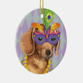 Mardi Gras Dachshund Keramisch Ornament (Rechts)