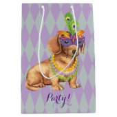 Mardi Gras Dachshund Medium Cadeauzakje (Voorkant)