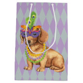 Mardi Gras Dachshund Medium Cadeauzakje (Achterkant)