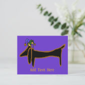 Mardi Gras Dachshund t Briefkaart (Staand voorkant)