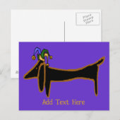 Mardi Gras Dachshund t Briefkaart (Voorkant / Achterkant)