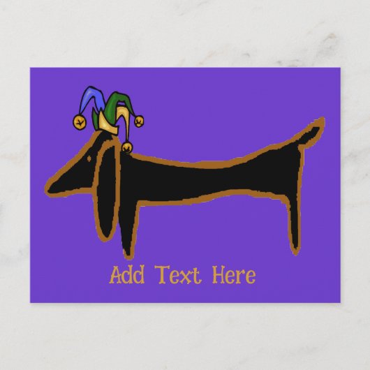 Mardi Gras Dachshund t Briefkaart (Voorkant)