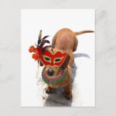 Mardi Gras Dachsund dog Briefkaart (Voorkant)