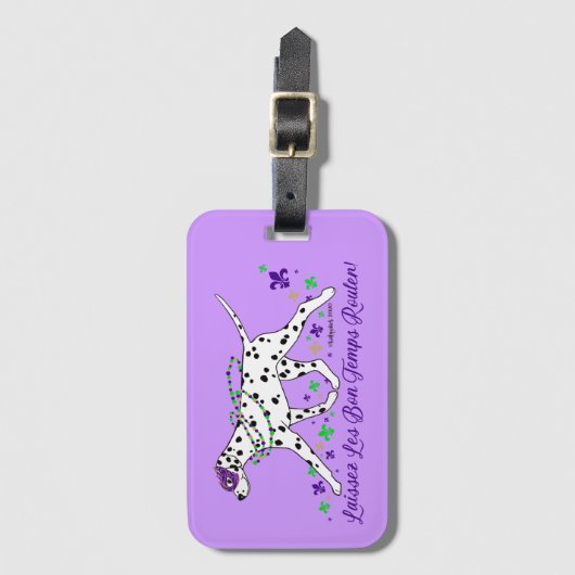 Mardi Gras Dalmatian Bagagelabel (Voorkant (verticaal))