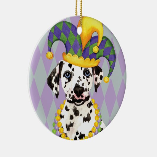 Mardi Gras Dalmatian Keramisch Ornament (Rechts)
