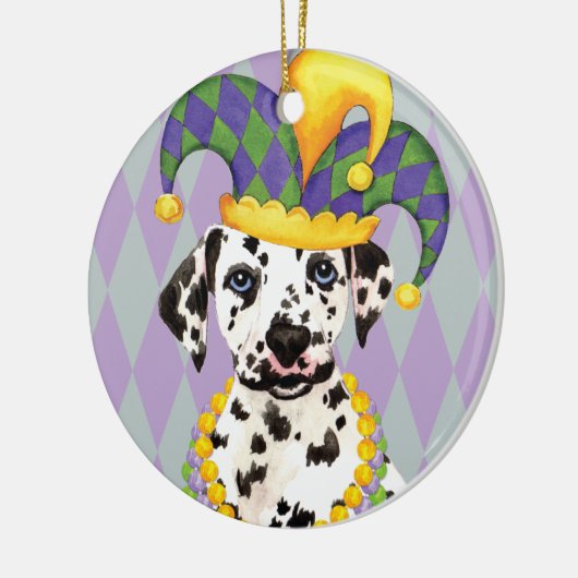 Mardi Gras Dalmatian Keramisch Ornament (Links)