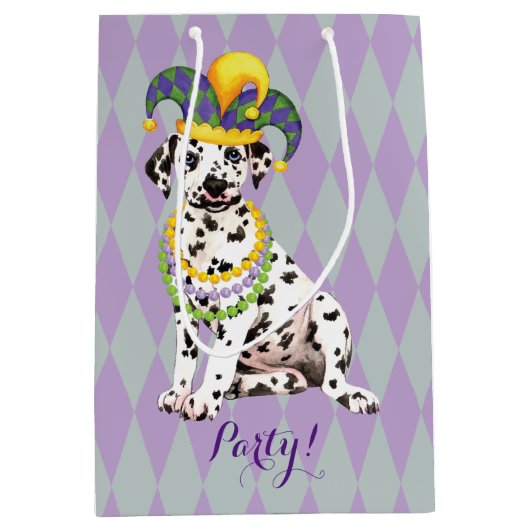 Mardi Gras Dalmatian Medium Cadeauzakje (Voorkant)
