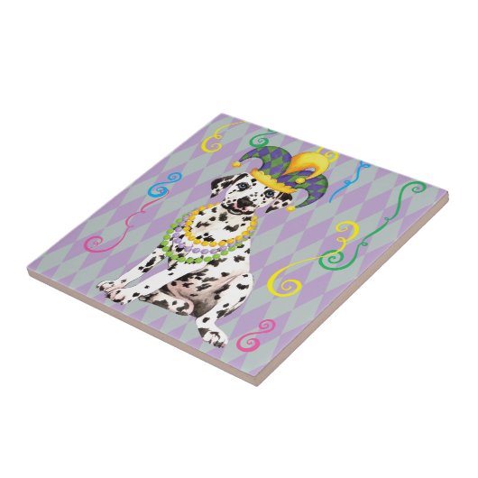 Mardi Gras Dalmatian Tegeltje (Zijkant)