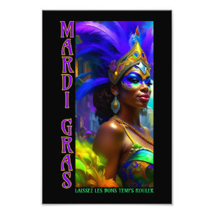 Mardi Gras Dancer Foto Afdruk