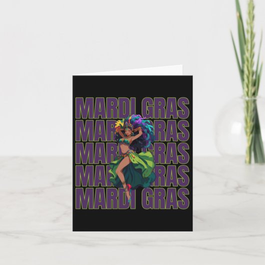 Mardi Gras Dancer Sticker Kaart (Voorkant)