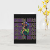 Mardi Gras Dancer Sticker Kaart (Gele Bloem)