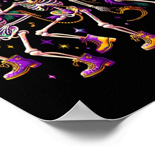 Mardi Gras Dancing Skeleton Grappig Poster (Hoek)