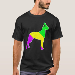 Mardi Gras Dane Dog Funny Puppy Hondenliefhebber T-shirt