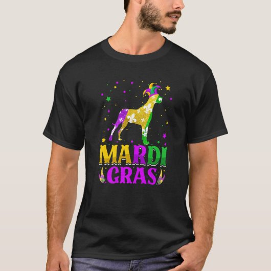 Mardi Gras Dane Dog Lover Carnival Jester Premium T-shirt (Voorkant)