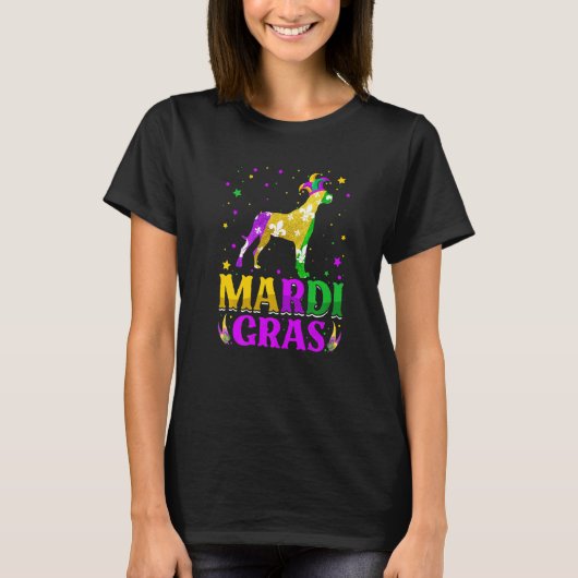 Mardi Gras Dane-hondliefhebber Carnavalsnar Premiu T-shirt (Voorkant)