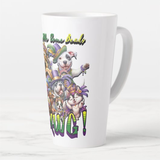 Mardi Gras Dawg Latte Mok (Rechterhoek)