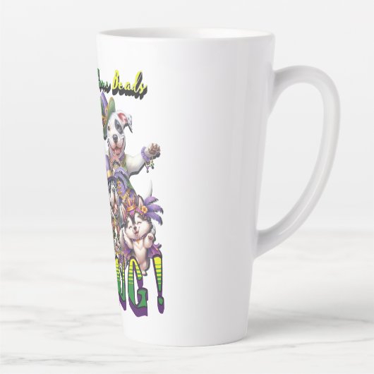 Mardi Gras Dawg Latte Mok (Rechts)