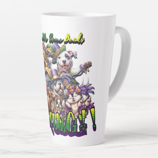 Mardi Gras Dawg Latte Mok (Rechterhoek)
