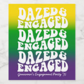 Mardi Gras Dazed and Engaged Retro  Wijn Etiket (Enkel label)