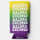 Mardi Gras Dazed Engaged Typografie Ontwerp Seltzer Blikjeskoeler (Voorkant)