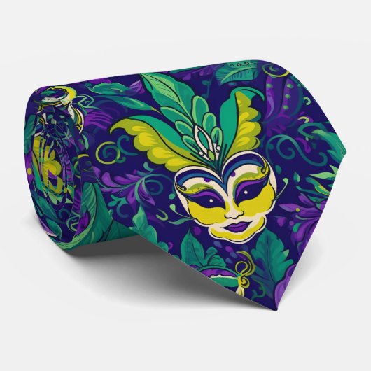 Mardi Gras De MaskerTie Stropdas (Opgerold)