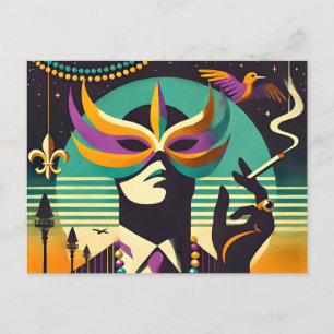 Mardi Gras De Rokkende Man Briefkaart