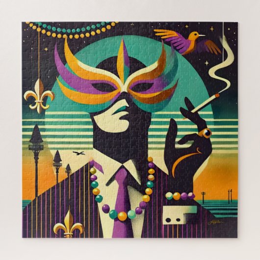 Mardi Gras De Rokkende Man Legpuzzel (Verticaal)