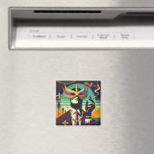 Mardi Gras De Rokkende Man Magneet (Insitu (Vaatwasser))