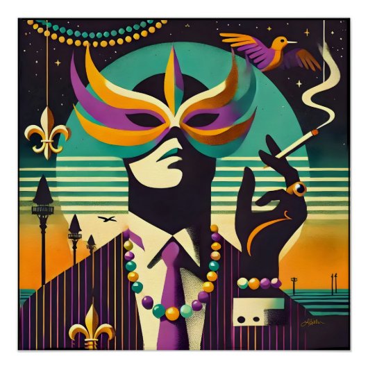 Mardi Gras De Rokkende Man Perfect Poster (Voorkant)