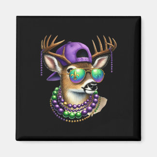 Mardi Gras Deer Hunting Mardi Beads Mask Party Boy Magneet
