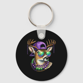 Mardi Gras Deer Hunting Mardi Beads Mask Party Boy Sleutelhanger