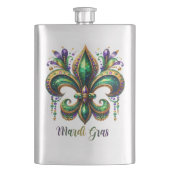 Mardi Gras Design Klassieke RVS Fles Flacon (Voorkant)
