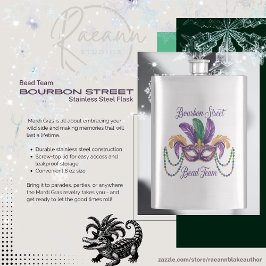 Mardi Gras Design Klassieke RVS Fles Flacon