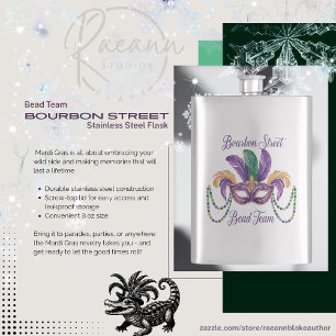 Mardi Gras Design Klassieke RVS Fles Flacon
