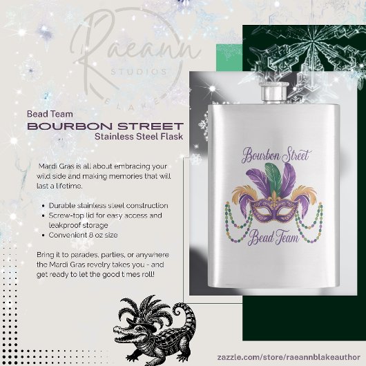 Mardi Gras Design Klassieke RVS Fles Flacon