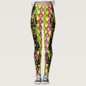Mardi Gras Diamanten Pop Mode Kousen Leggings (Voorkant)