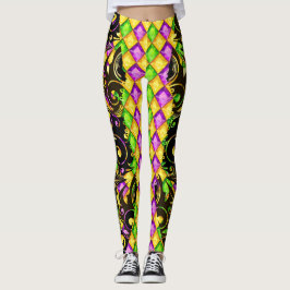 Mardi Gras Diamanten Pop Mode Kousen Leggings