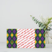 Mardi Gras Diamond Pattern met Fleur De Lis (Staand voorkant)