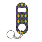 Mardi Gras Diamond Pattern met Fleur De Lis Sleutelhanger Flessenopener (Voorkant)