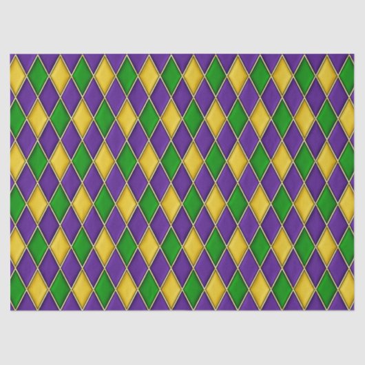 Mardi Gras Diamonds Harlequin Print Patroon Tissuepapier (Voorkant)