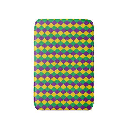 Mardi Gras Diamonds: Levendig feestelijk patroon Badmat (Voorkant Verticaal)
