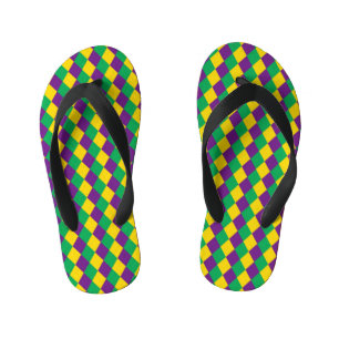 Mardi Gras Diamonds: Levendig feestelijk patroon Kinder Teenslippers
