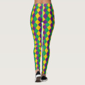 Mardi Gras Diamonds: Levendig feestelijk patroon Leggings (Achterkant)