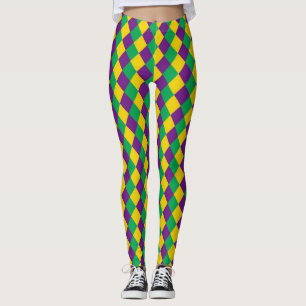 Mardi Gras Diamonds: Levendig feestelijk patroon Leggings
