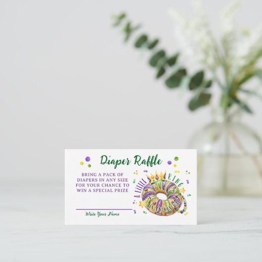 Mardi Gras Diaper Raffle Request Informatiekaartje (Staand voorkant)