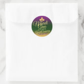 Mardi Gras Dikke Dinsdag | Party Favor Souvenir Ronde Sticker (Tas)